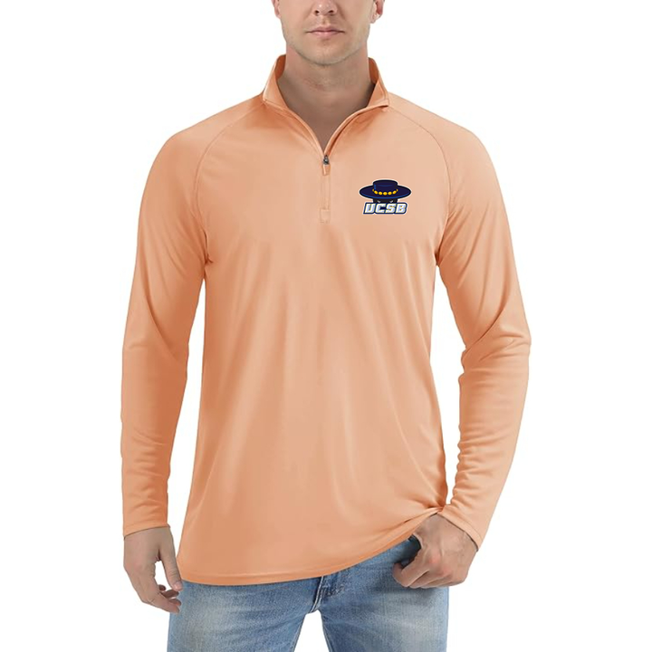 Men's UCSB Gauchos  Lightweight Quarter-Zip Athletic Shirt Long Sleeve Performance