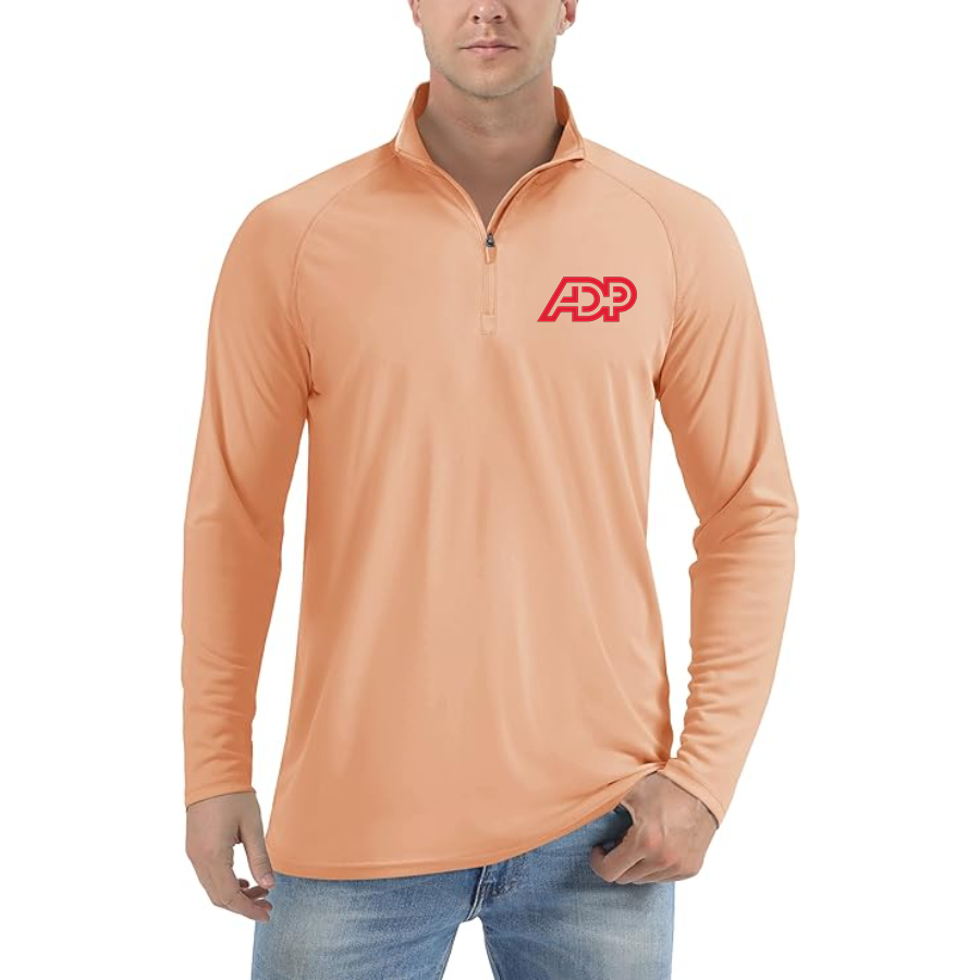 Men's  ADP  Lightweight Quarter-Zip Athletic Shirt Long Sleeve