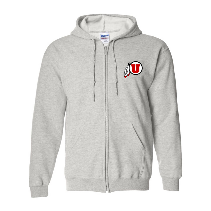 Men's  Utah Utes Gildan  Heavy Blend Full Zip Hooded Sweatshirt