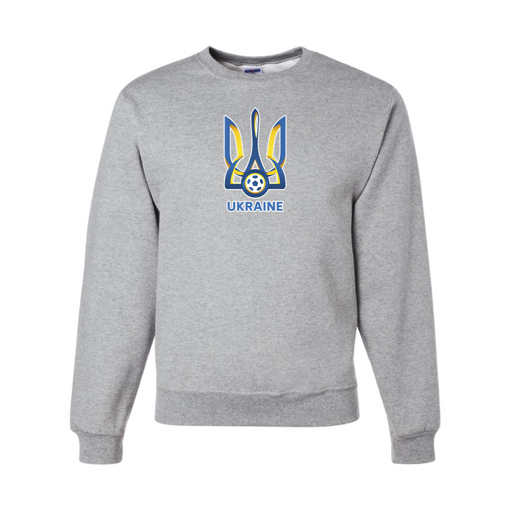 Men's Ukraine National Football Soccer Team  JERZEES NuBlend Crewneck Sweatshirt