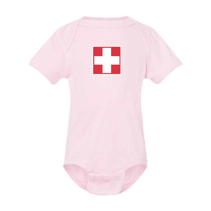 Switzerland National Football Soccer Team Rabbit Skins Infant Baby Rib Bodysuit