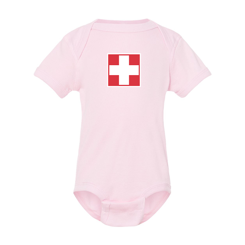 Switzerland National Football Soccer Team Rabbit Skins Infant Baby Rib Bodysuit