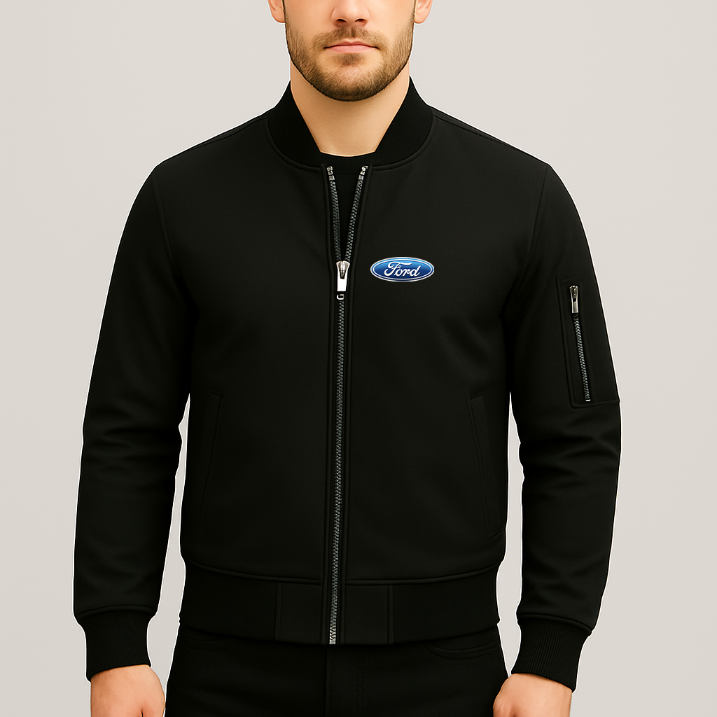 Men’s Ford Car Lightweight Bomber Jacket Windbreaker Softshell Varsity Jacket Coat
