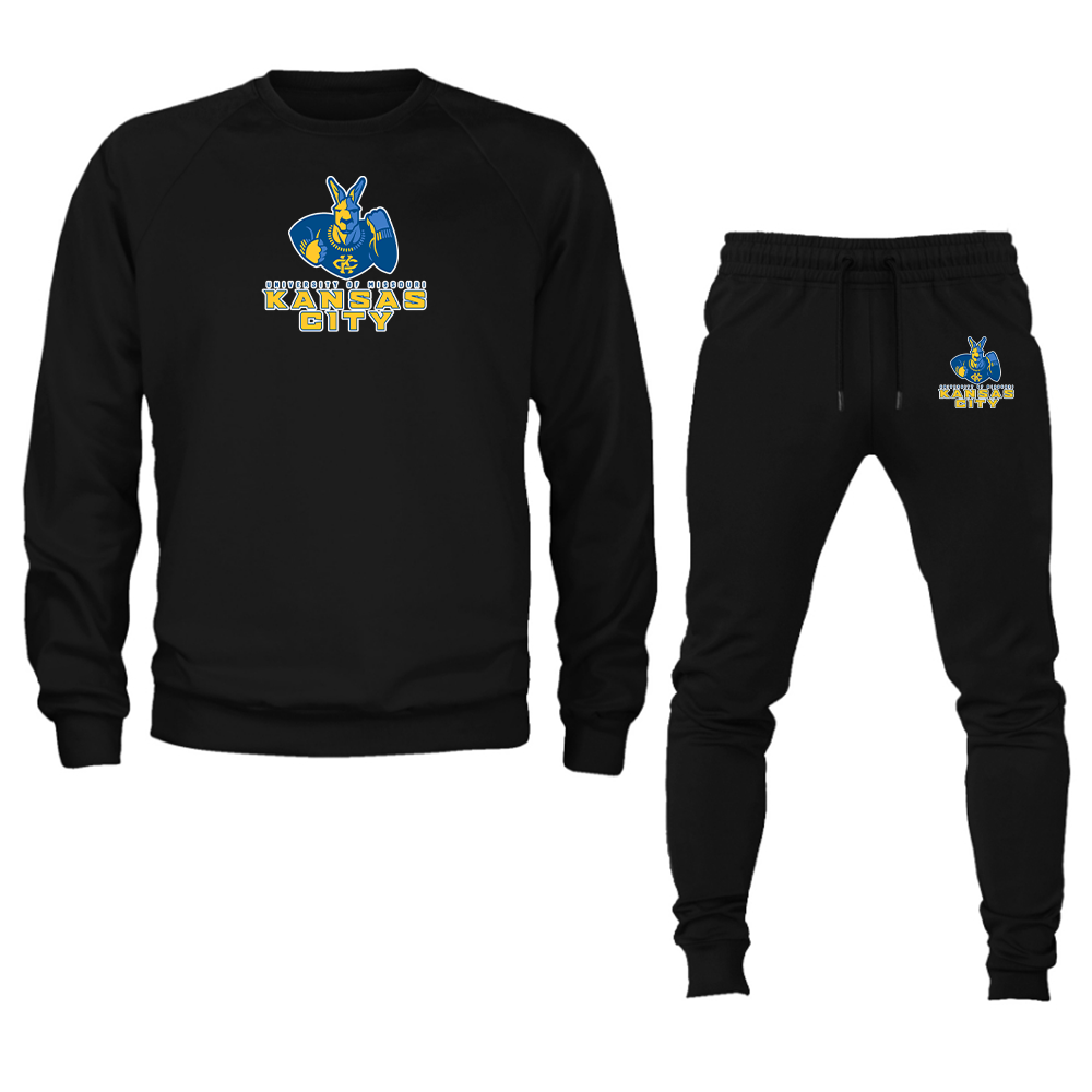 Men's UMKC Kangaroos Crewneck Sweatshirt Joggers Suit