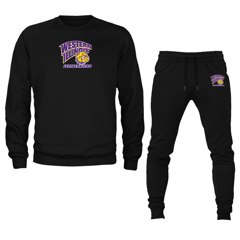 Men's Western Illinois Leathernecks Crewneck Sweatshirt Joggers Suit