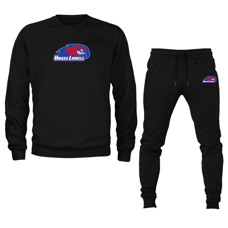 Men's UMass Lowell River Hawks Crewneck Sweatshirt Joggers Suit