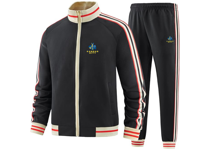 Men's UMKC Kangaroos Two Piece Designer Tracksuit Zippered Front