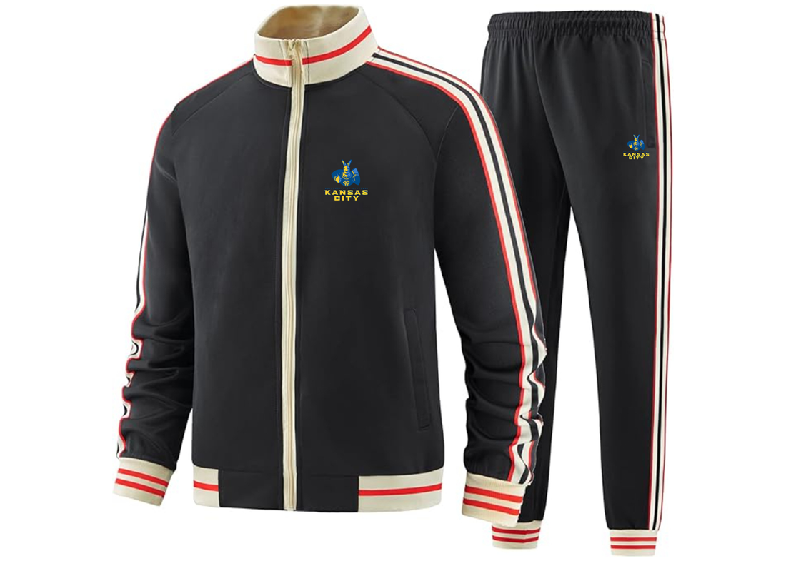 Men's UMKC Kangaroos Two Piece Designer Tracksuit Zippered Front