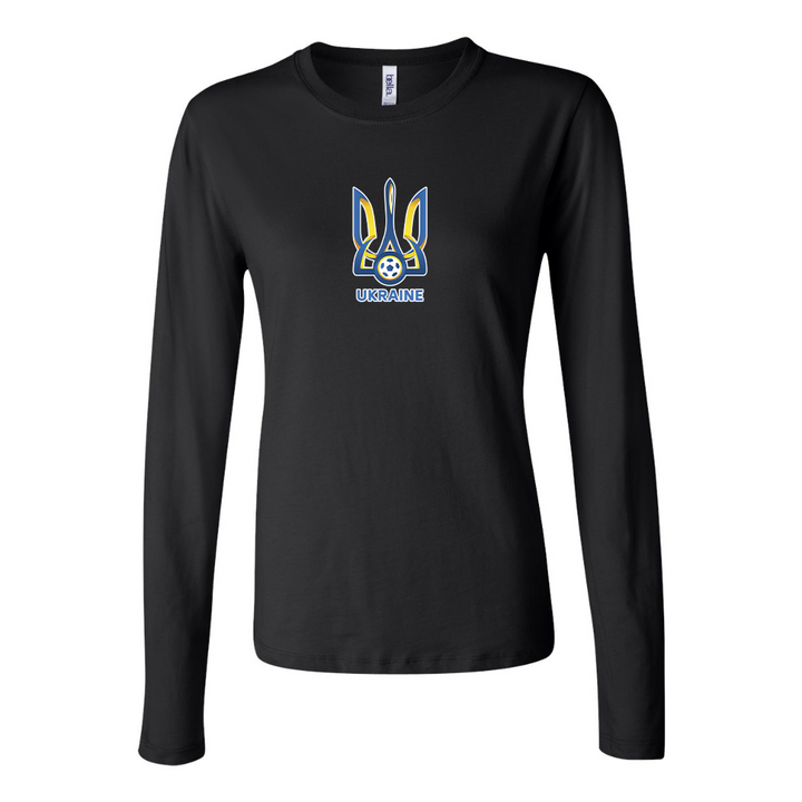 BELLA CANVAS Women’s Ukraine National Football Soccer Team Jersey Long Sleeve Tee