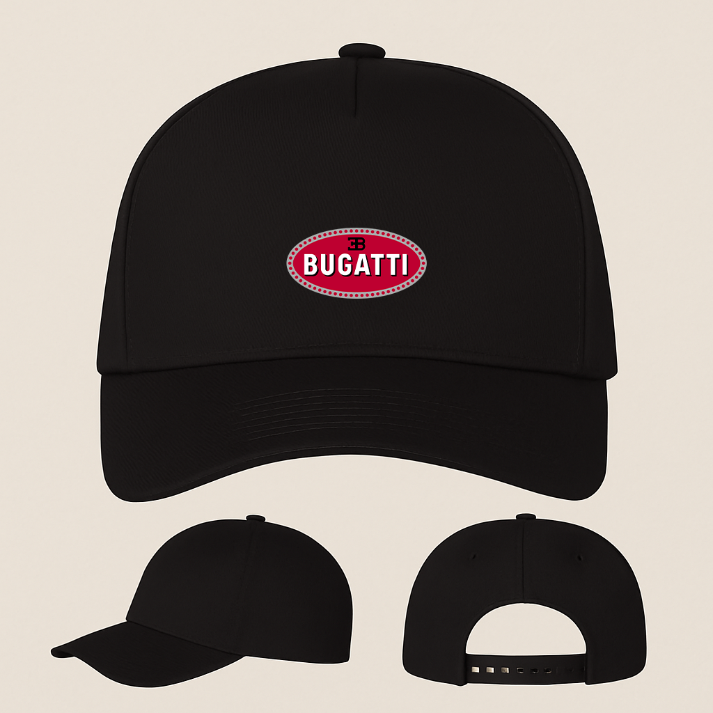 Bugatti Car Five Panel Twill Snapback Cap