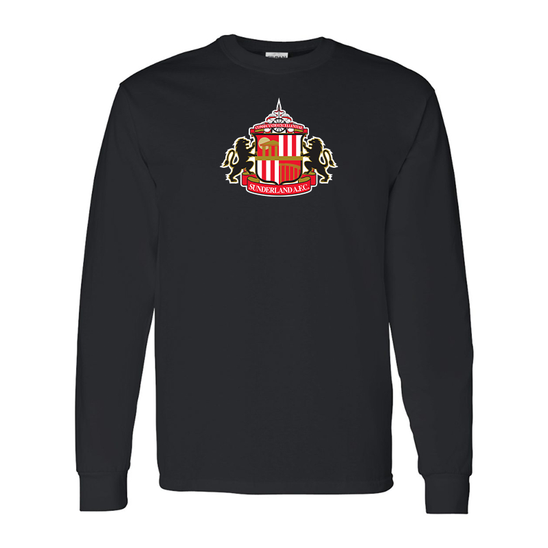 Men's  Sunderland AFC Soccer Gildan Heavy Cotton Long Sleeve T-Shirt