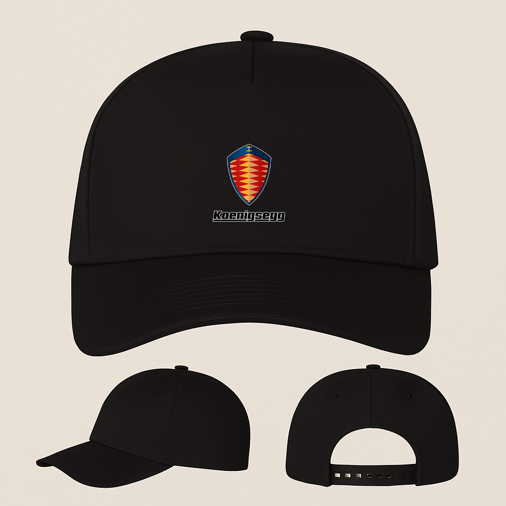 Koenigsegg Car Five Panel Twill Snapback Cap
