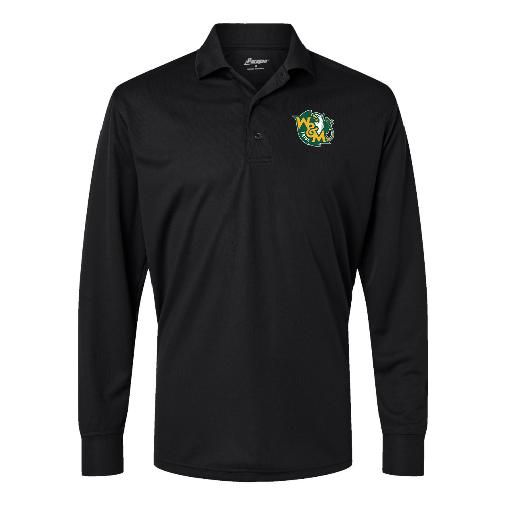 Men's William and Mary Tribe  Paragon Prescott Long Sleeve Polo