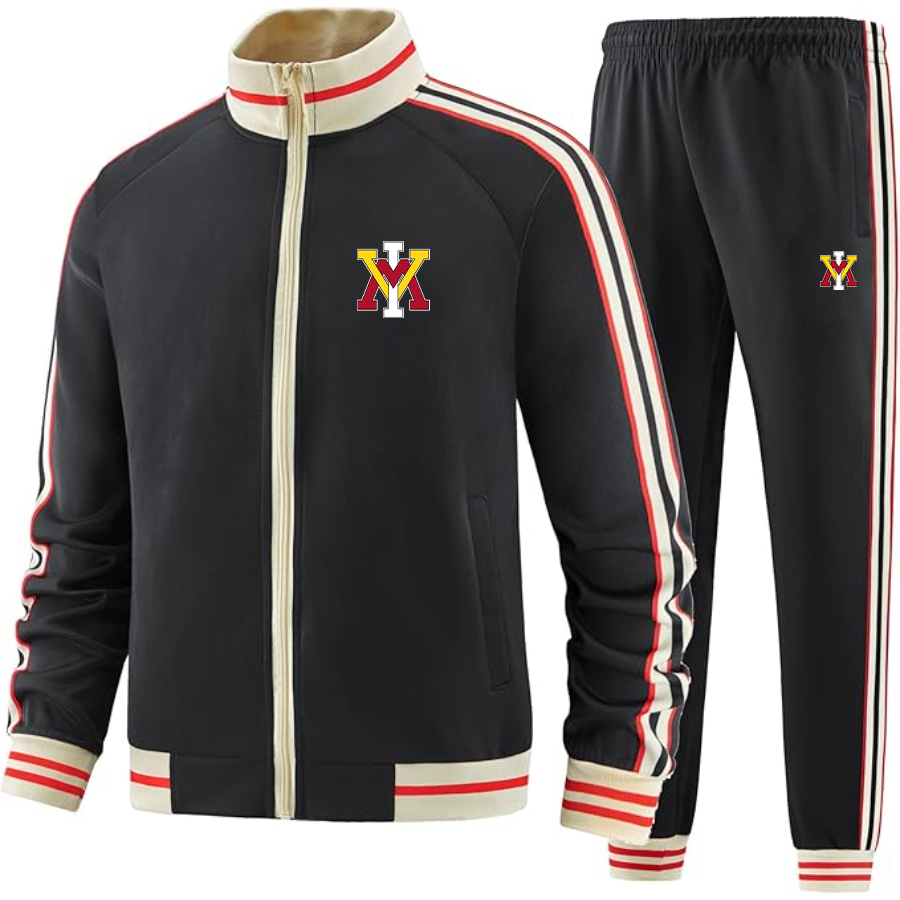 Men's VMI Keydets Tracksuit with Bold Striped Accents and Zippered Front