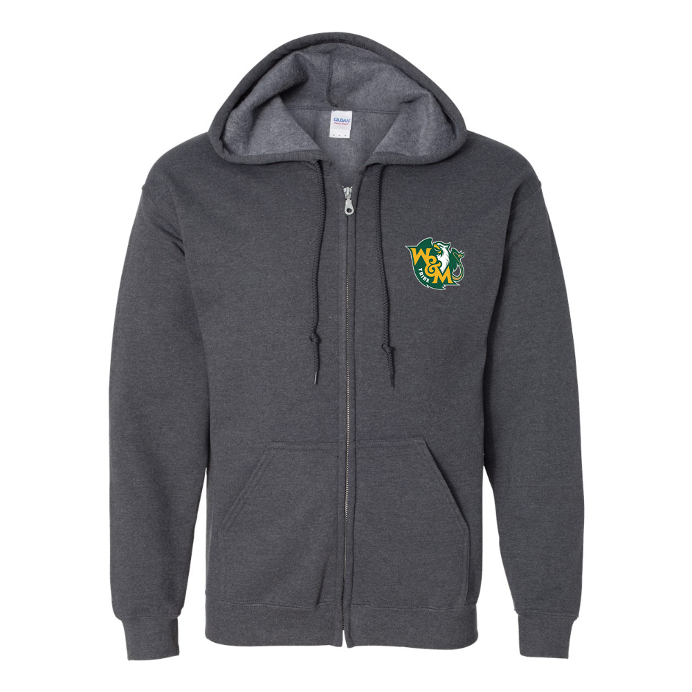Men's William and Mary Tribe  JERZEES NuBlend Full-Zip Hooded Sweatshirt