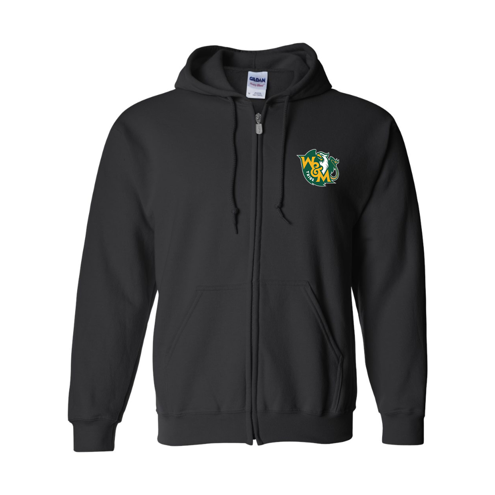 Men's William and Mary Tribe  JERZEES NuBlend Full-Zip Hooded Sweatshirt