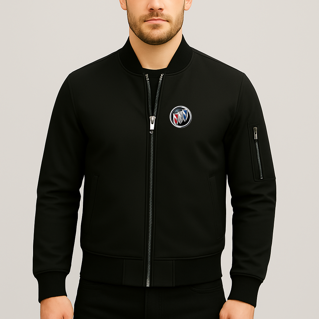 Men’s Buick Motorsports Car Lightweight Bomber Jacket Windbreaker Softshell Varsity Jacket Coat