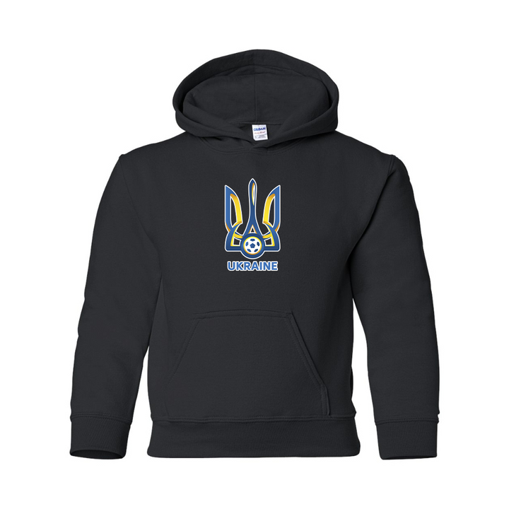 Youth Ukraine National Football Soccer Team Gildan Heavy Blend  Hooded Sweatshirt