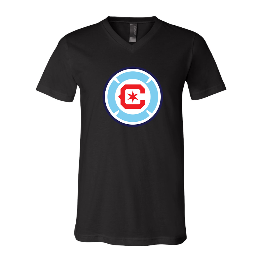 Men's Chicago fire Soccer BELLA + CANVAS - Jersey V-Neck T-Shirt