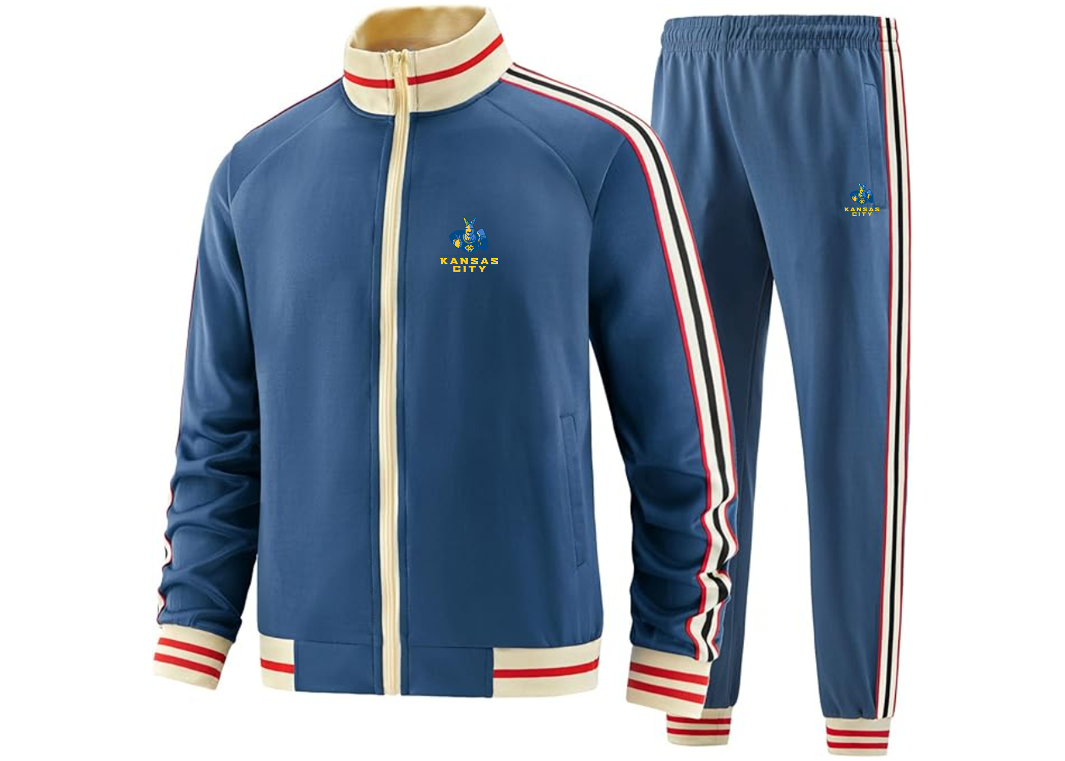 Men's UMKC Kangaroos Two Piece Designer Tracksuit Zippered Front