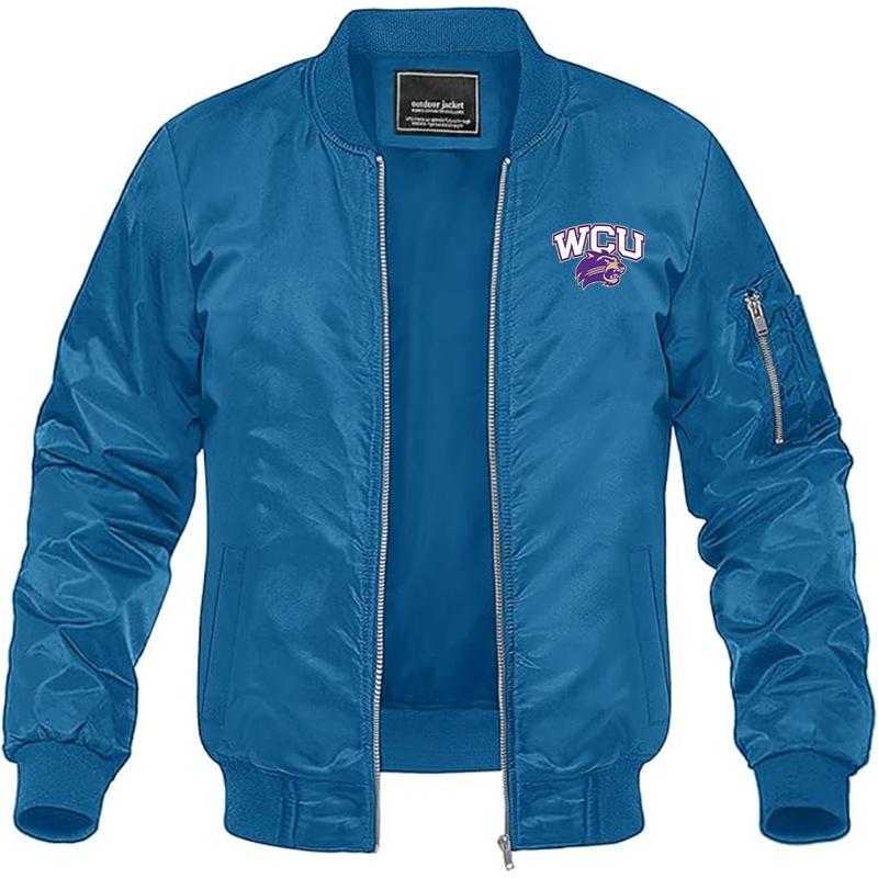 Men's Western Carolina Catamounts Lightweight Bomber Jacket Windbreaker Softshell Varsity Jacket Coat