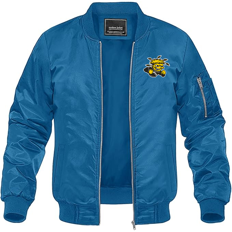 Men's Wichita State Shockers  Lightweight Bomber Jacket Windbreaker Softshell Varsity Jacket Coat