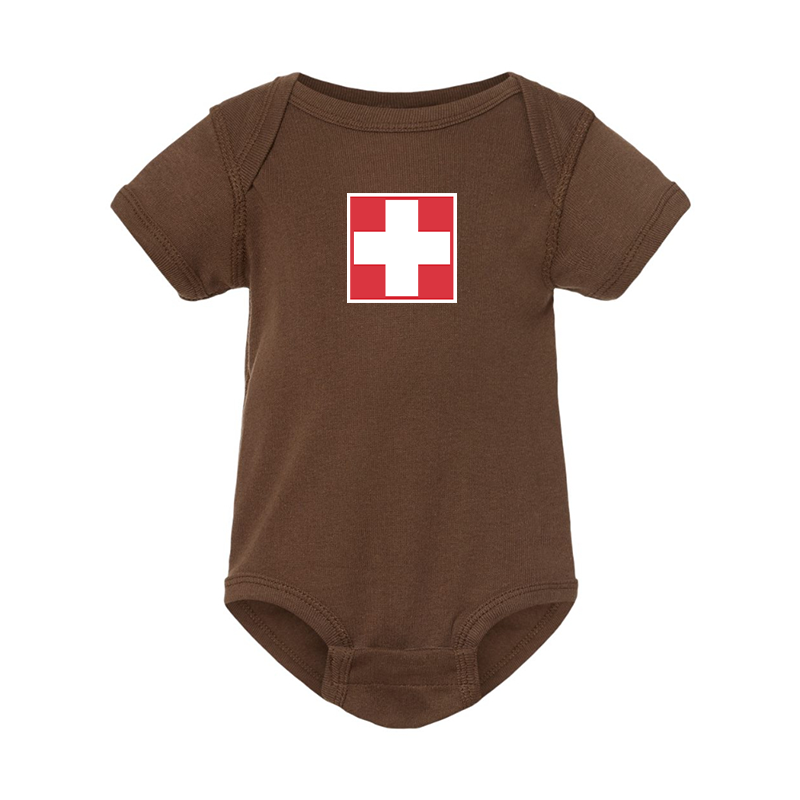 Switzerland National Football Soccer Team Rabbit Skins Infant Baby Rib Bodysuit