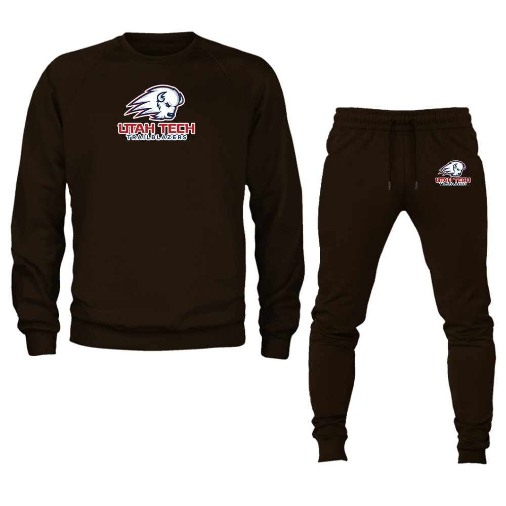 Men's Utah Tech Trailblazers Crewneck Sweatshirt Joggers Suit