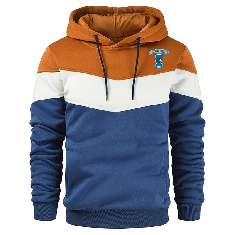 Men's  Texas AM CC Islanders  Gesean  Novelty Color Block Pullover Fleece Hoodie Long Sleeve Casual