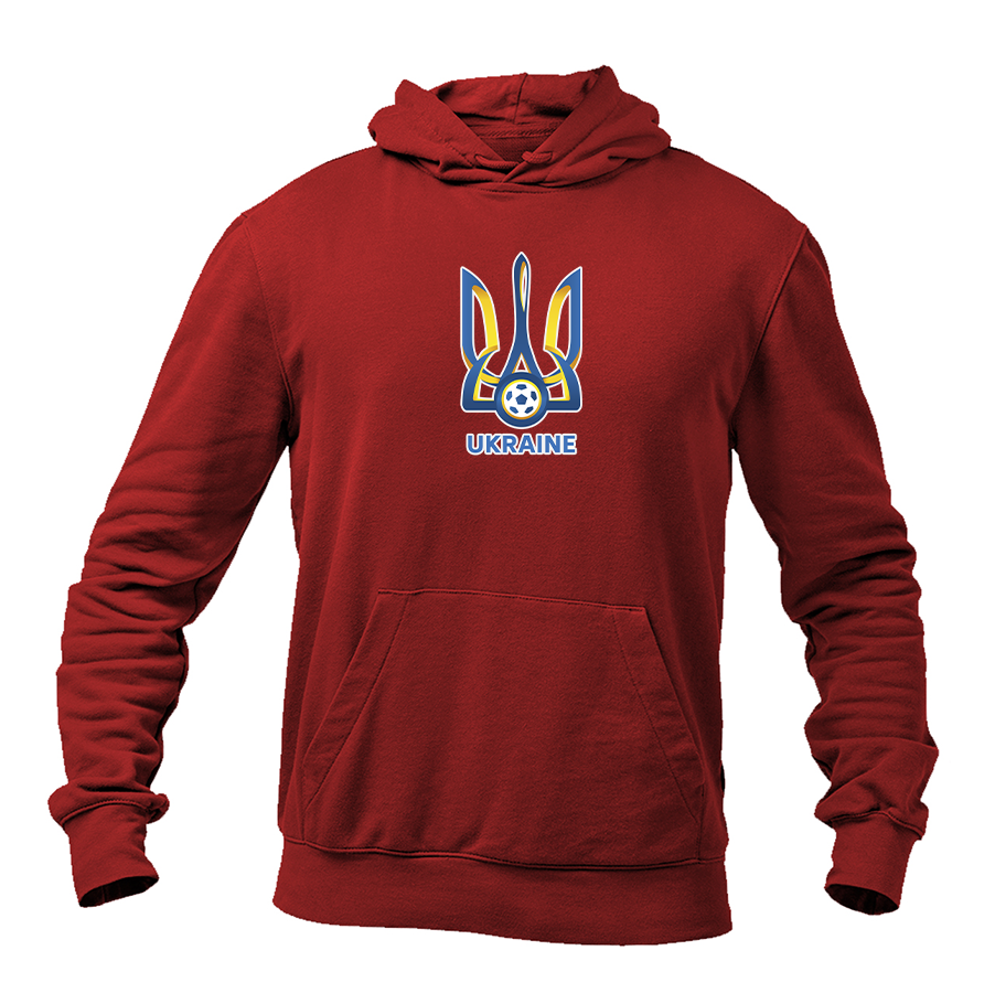 Men's Ukraine National Football Soccer Team Softstyle Midweight Hooded Sweatshirt