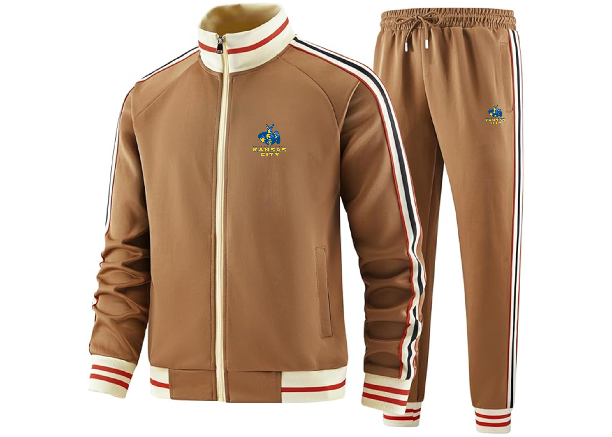 Men's UMKC Kangaroos Two Piece Designer Tracksuit Zippered Front