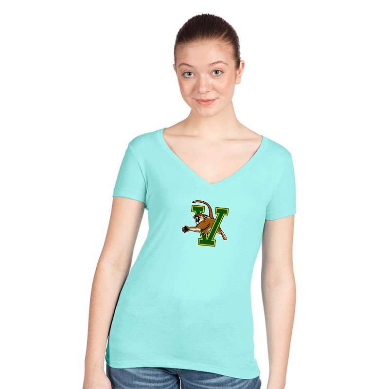 Women's  Vermont Catamounts  Next Level V-Neck T-Shirt