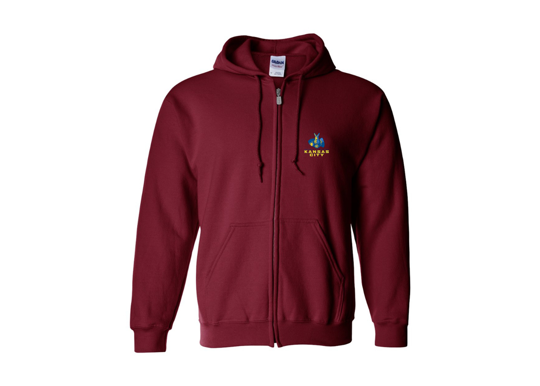 Men's UMKC Kangaroos Gildan Heavy Blend Full Zip Hooded Sweatshirt
