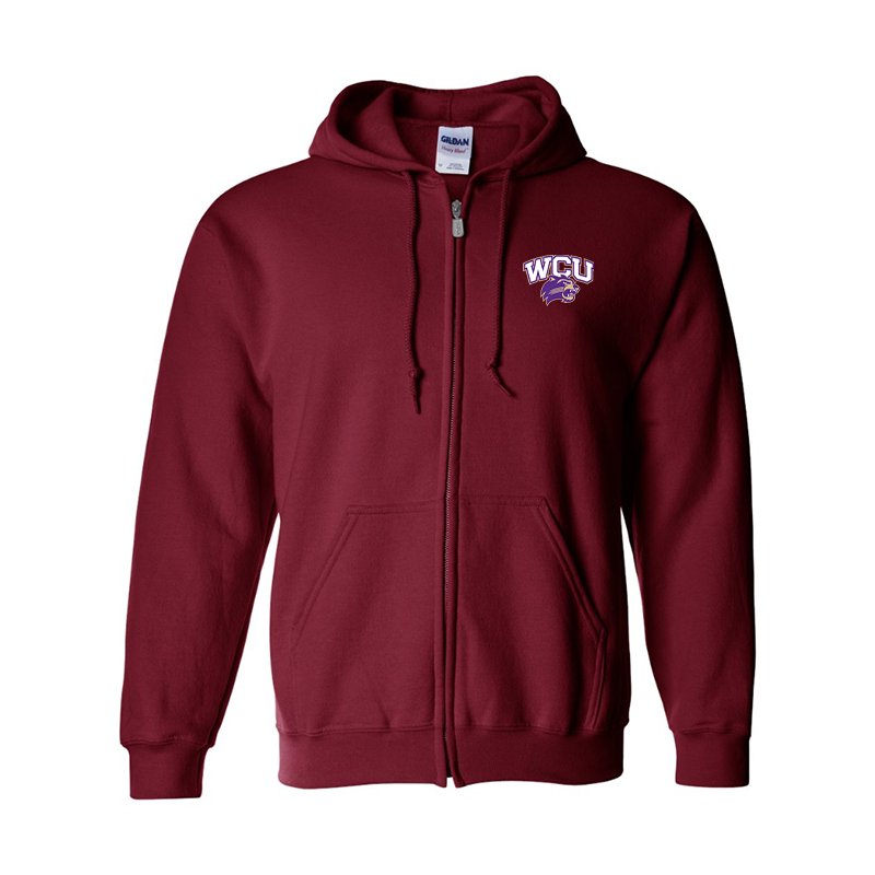 Men's Western Carolina Catamounts Gildan  Heavy Blend Full Zip Hooded Sweatshirt