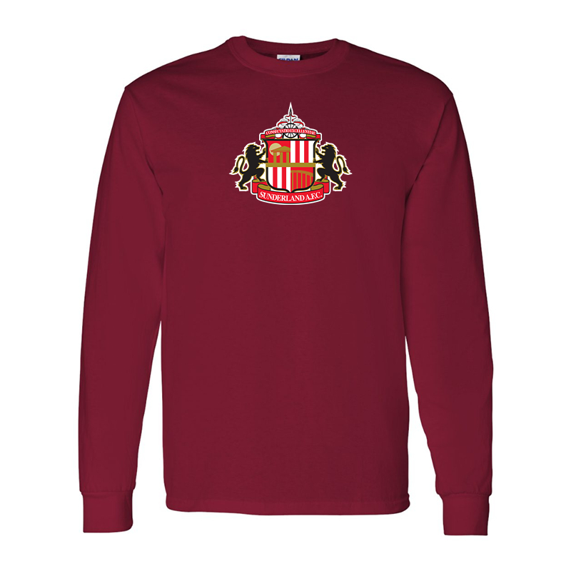 Men's  Sunderland AFC Soccer Gildan Heavy Cotton Long Sleeve T-Shirt
