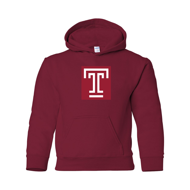 Youth Temple Owls Gildan Heavy Blend  Hooded Sweatshirt