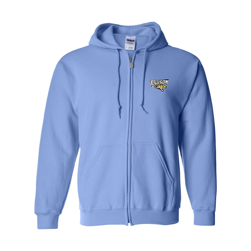 Men's Towson Tigers Gildan  Heavy Blend Full Zip Hooded Sweatshirt