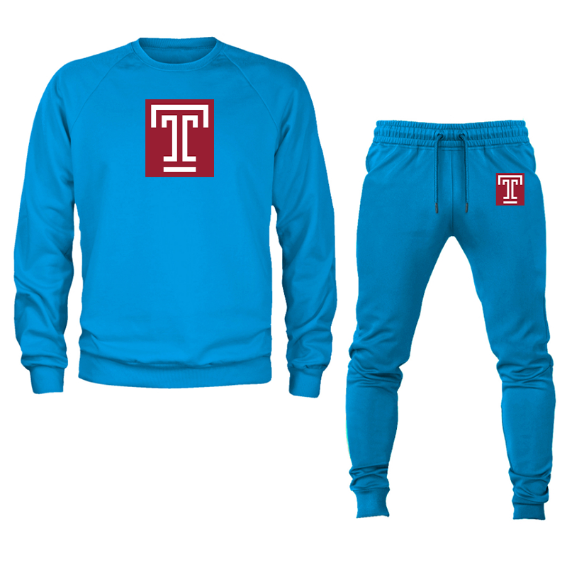 Men's Temple Owls Crewneck Sweatshirt Joggers Suit