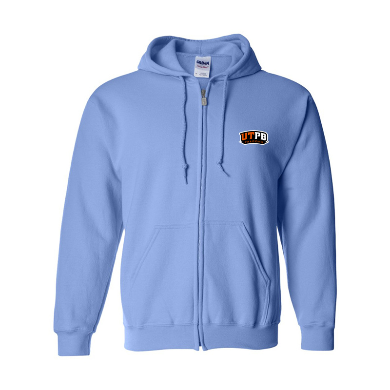 Men's UTPB Falcons Gildan  Heavy Blend Full Zip Hooded Sweatshirt