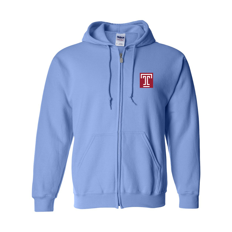 Men's Temple Owls Gildan  Heavy Blend Full Zip Hooded Sweatshirt