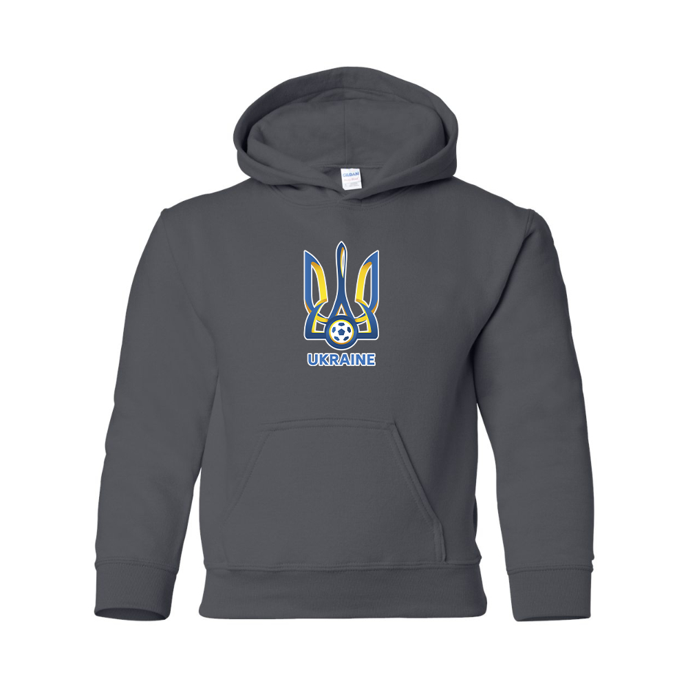 Youth Ukraine National Football Soccer Team Gildan Heavy Blend  Hooded Sweatshirt
