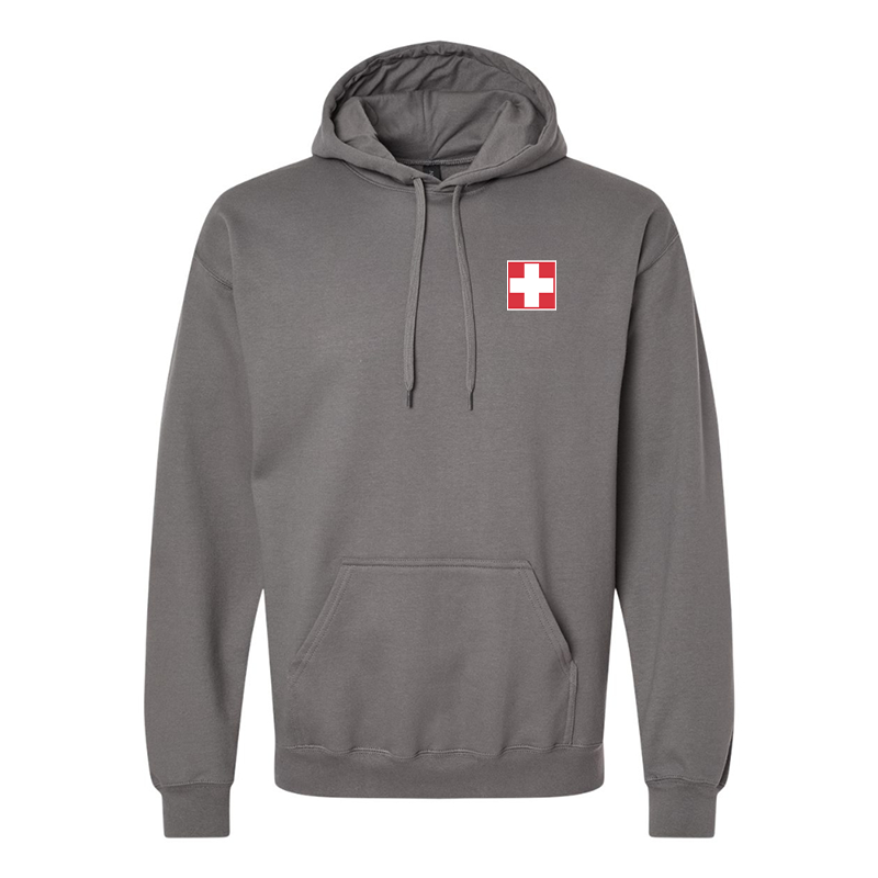 Men's  Switzerland National Football Soccer Team  Softstyle Midweight Hooded Sweatshirt