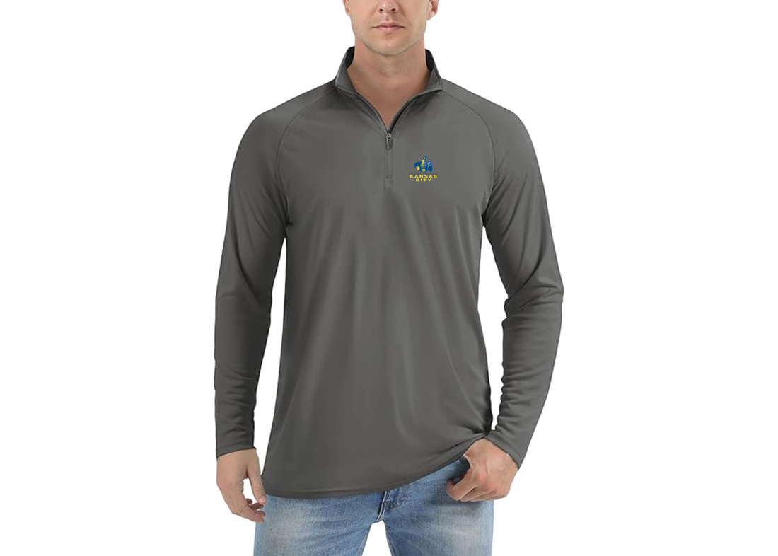 Men's UMKC Kangaroos Lightweight Quarter-Zip Athletic Shirt Long Sleeve Polyester Wear