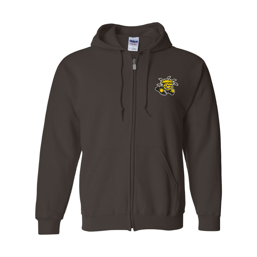 Men's Wichita State Shockers Gildan  Heavy Blend Full Zip Hooded Sweatshirt