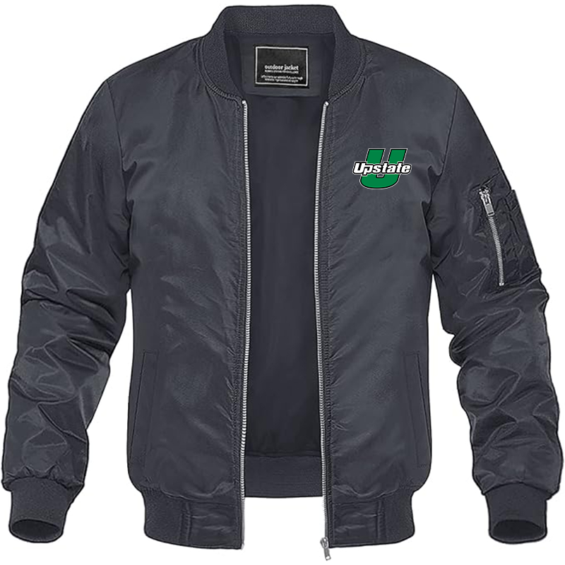 Men's  USC Upstate Spartans Lightweight Bomber Jacket Windbreaker Softshell Varsity Jacket Coat