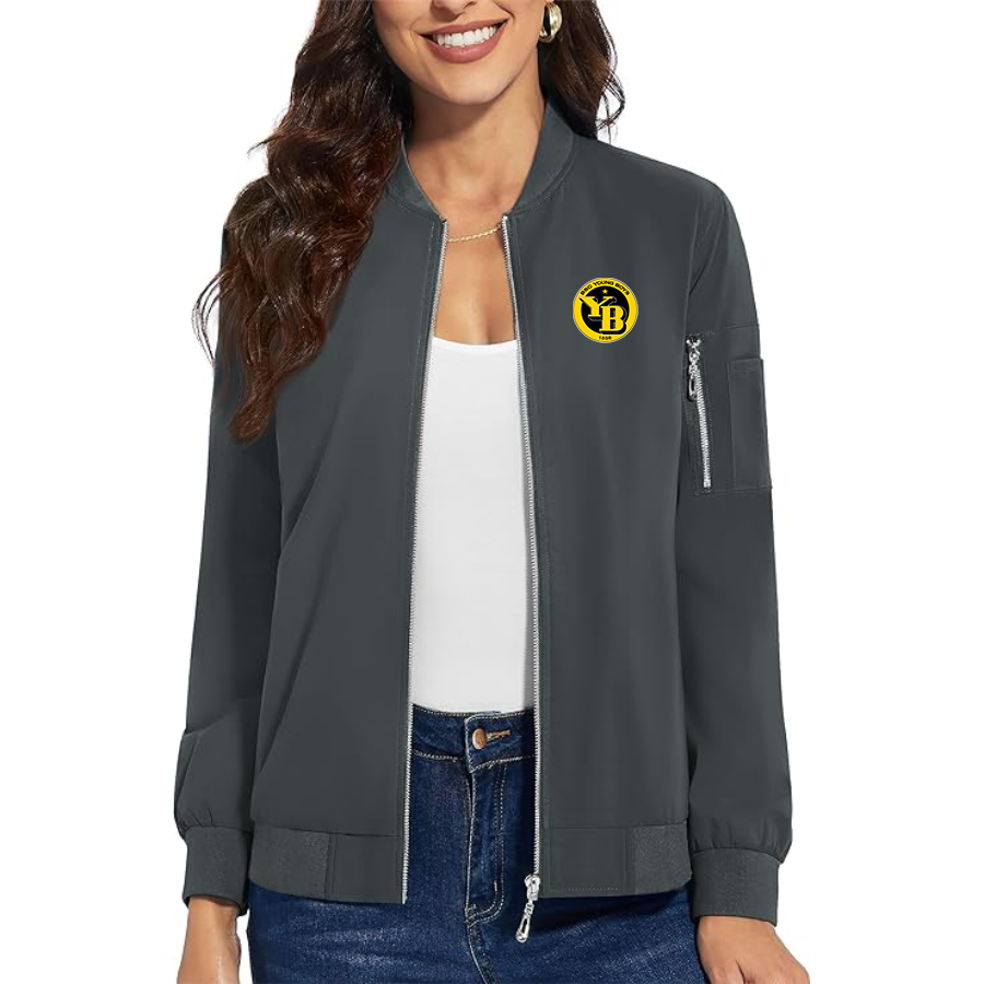Women's Young Boys Soccer  Premium Bomber Jacket Outerwear