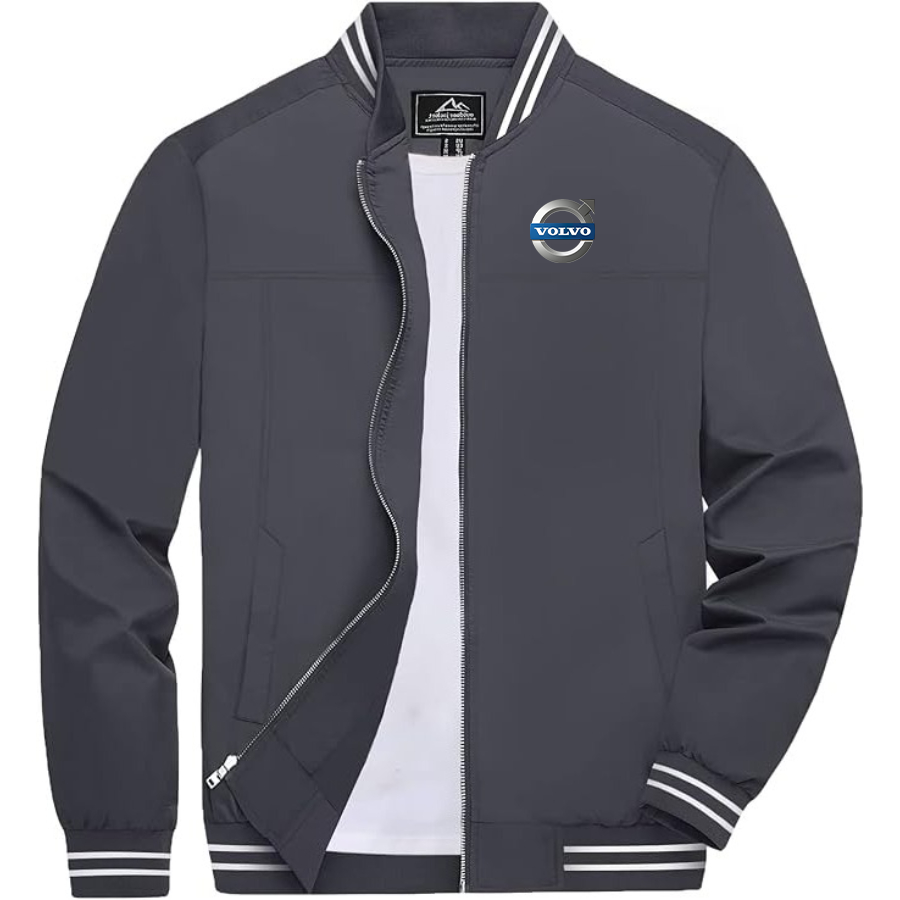 Men's Volvo car Lightweight Zip-Up Bomber Jacket  Ribbed Collar and Cuffs Outerwear
