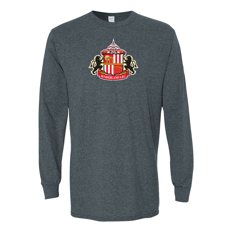Men's  Sunderland AFC Soccer Gildan Heavy Cotton Long Sleeve T-Shirt
