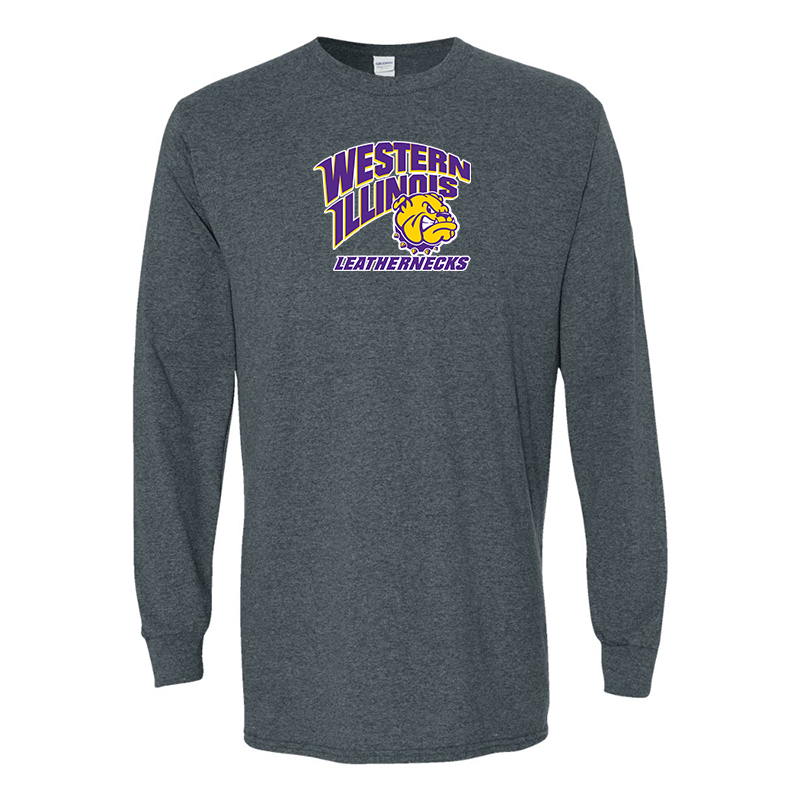 Men's Western Illinois Leathernecks Gildan Heavy Cotton Long Sleeve T-Shirt