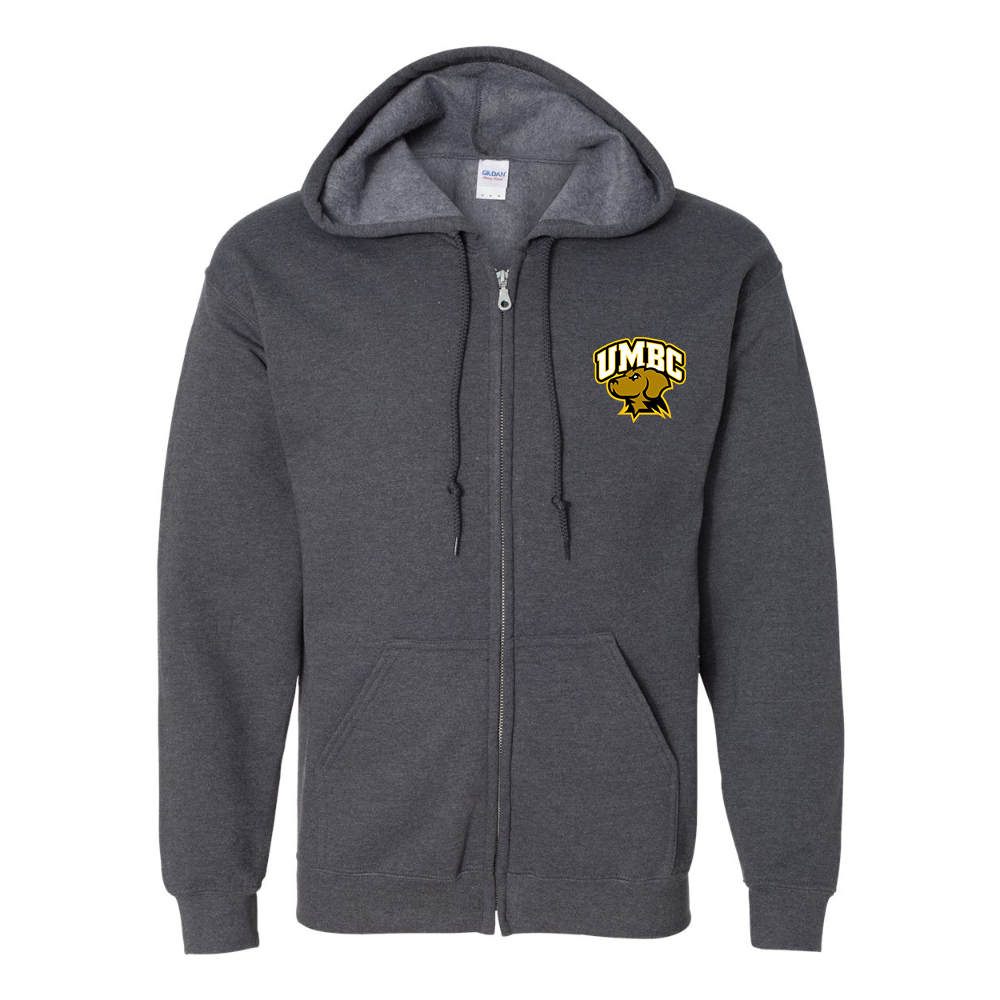 Men's UMBC Retrievers Gildan  Heavy Blend Full Zip Hooded Sweatshirt